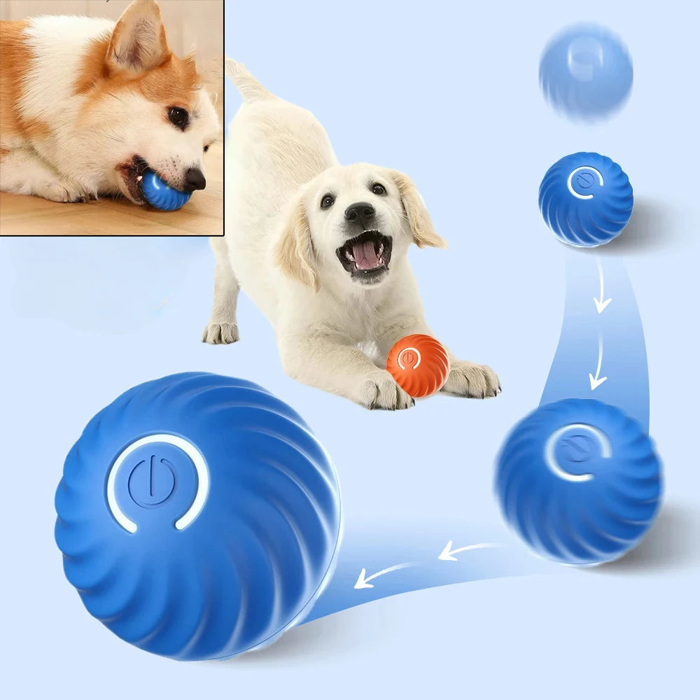 Interactive Smart Dog Toy Ball - Automatic Moving, Bouncing & Rolling USB Chew Toy for Puppies