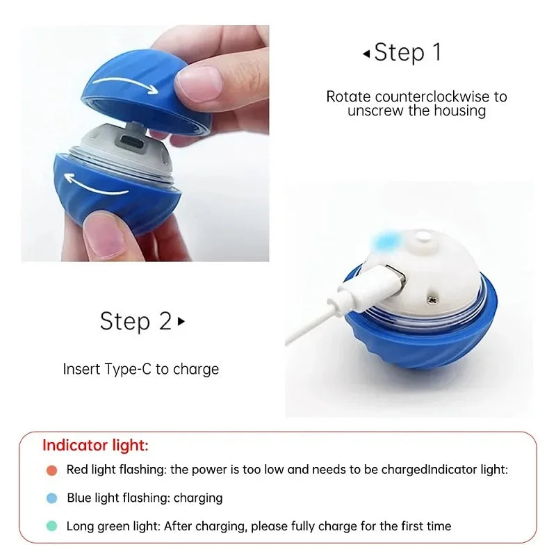 Interactive Smart Dog Toy Ball - Automatic Moving, Bouncing & Rolling USB Chew Toy for Puppies