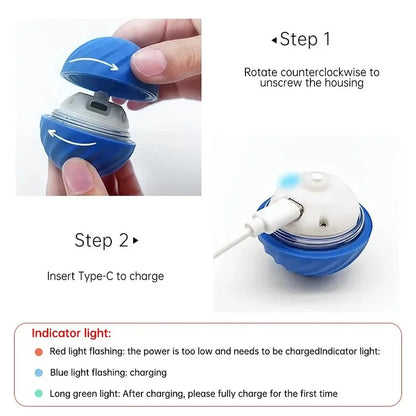 Interactive Smart Dog Toy Ball - Automatic Moving, Bouncing & Rolling USB Chew Toy for Puppies