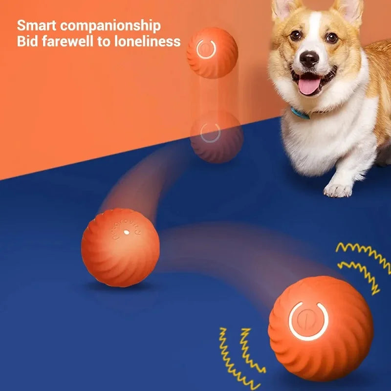 Interactive Smart Dog Toy Ball - Automatic Moving, Bouncing & Rolling USB Chew Toy for Puppies